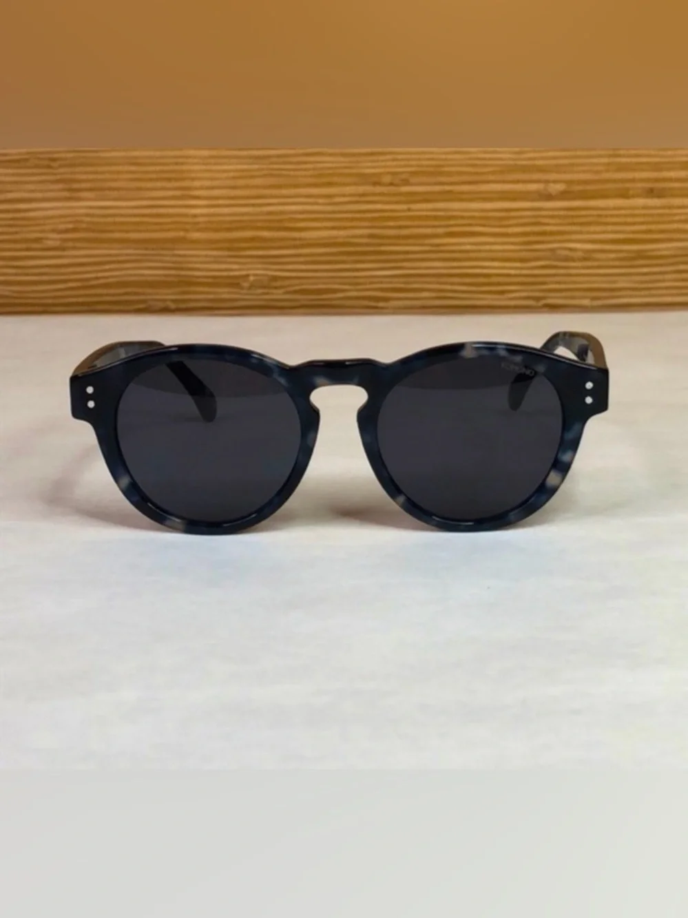 KOMONO Round Tortoiseshell Sunglasses NEW Navy Blue Clement